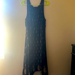 Black with gold symbol dress